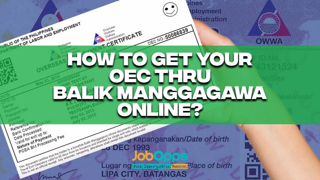 How to Get Your OEC Through Balik Manggagawa Online